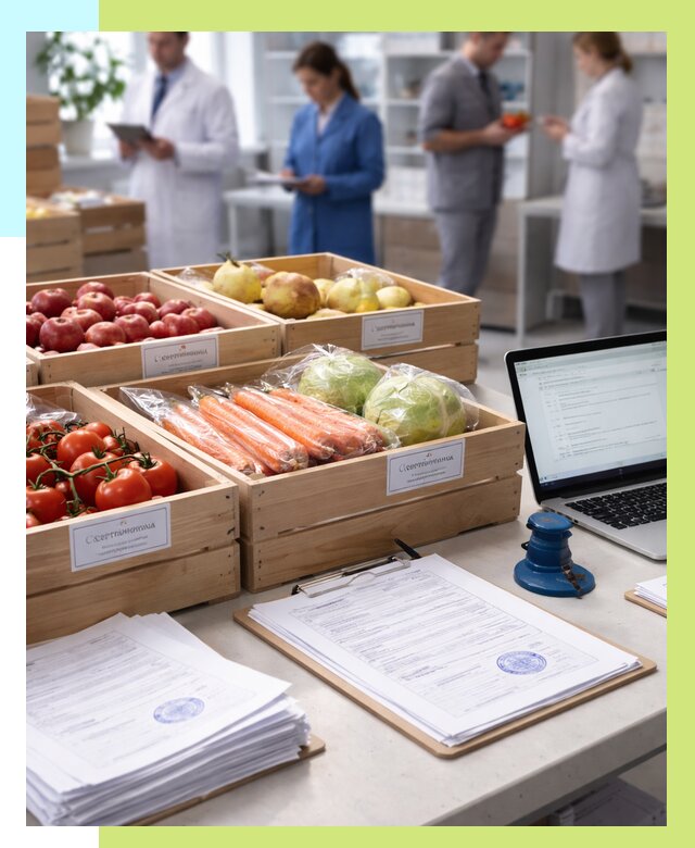 Сертификация овощей и фруктов в Октябрьском от 8803 р. | Алешин-Ктб